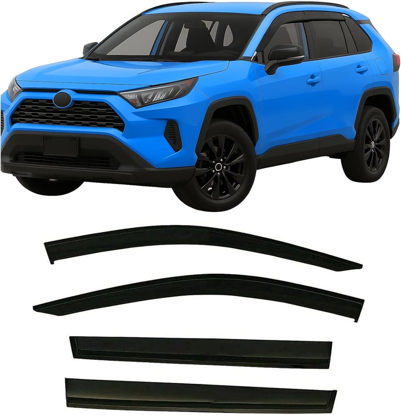 Optimal Co 2019-2025 Tape-On Rain Guards Side Window Deflector Visors for Toyota Rav4 LE XLE SE XSE Hybrid Premium Limited 2020 2021 2022 2023 2024 - Image 1